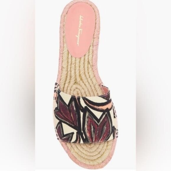 New Authentic FERRAGAMO Cabrera Espadrille Slide Sandal (Women) - Picture 12 of 16